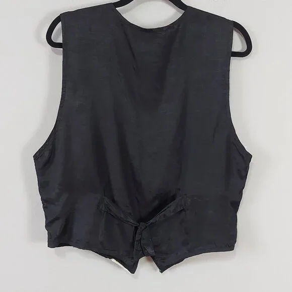 Symbol 2000 Women Patchwork Velvet Vest Medium Sleeveless Preppy Retro Vneck - Picture 2 of 6